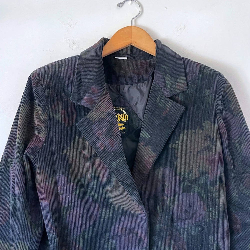 Vintage Corduroy Blazer Sz Small Whimsigoth Moody Floral Dark Academia Cottage